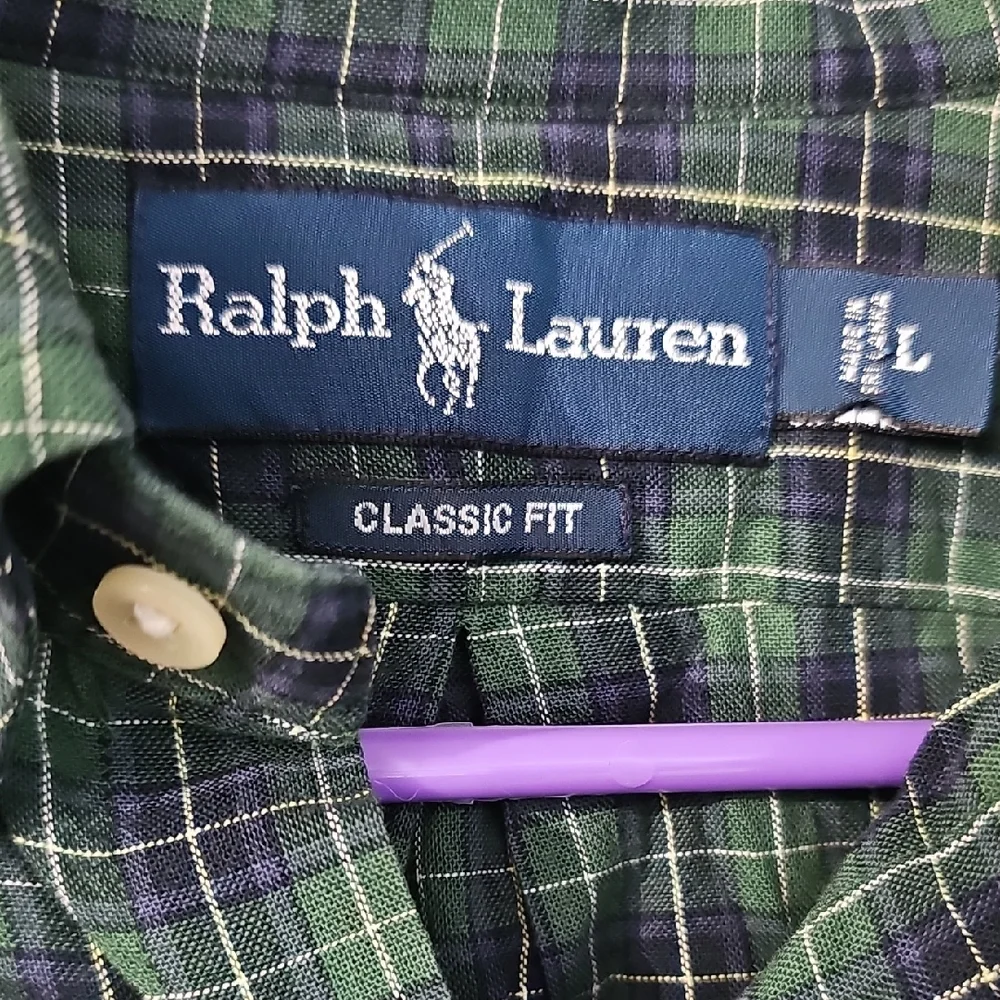 Polo Ralph Lauren Dark Green Plaid Shirt, L